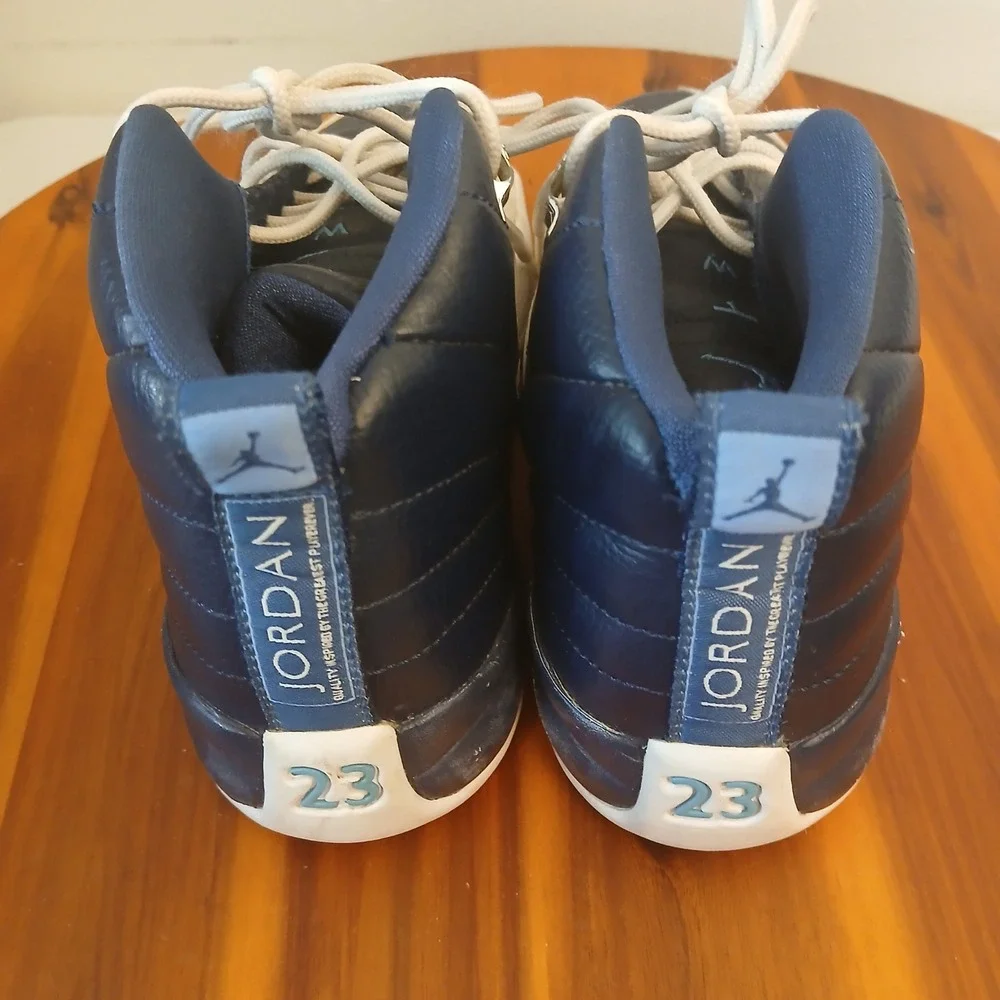 Nike Air Jordan 12 Retro Obsidian Kids 4Y Blue White Shoes Sneakers 153265-410
